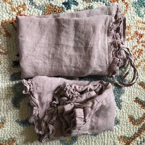MOOShop Handmade Linen Pajama Set in Dusty Rose